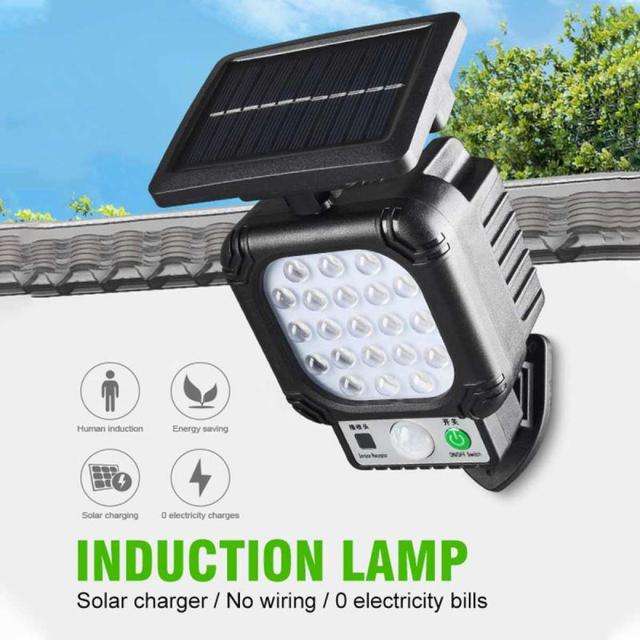 Super Bright 21 LED Sensor Street Lamp With Solar Panel & Cable - Solar Charging - No Electric Bills
