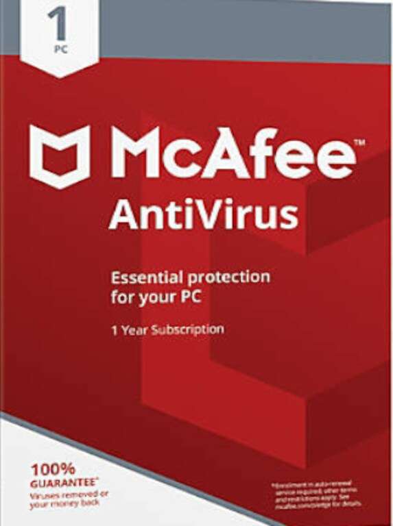 McAfee AntiVirus PC 1 Device 3 Years McAfee license key SA / Global use
