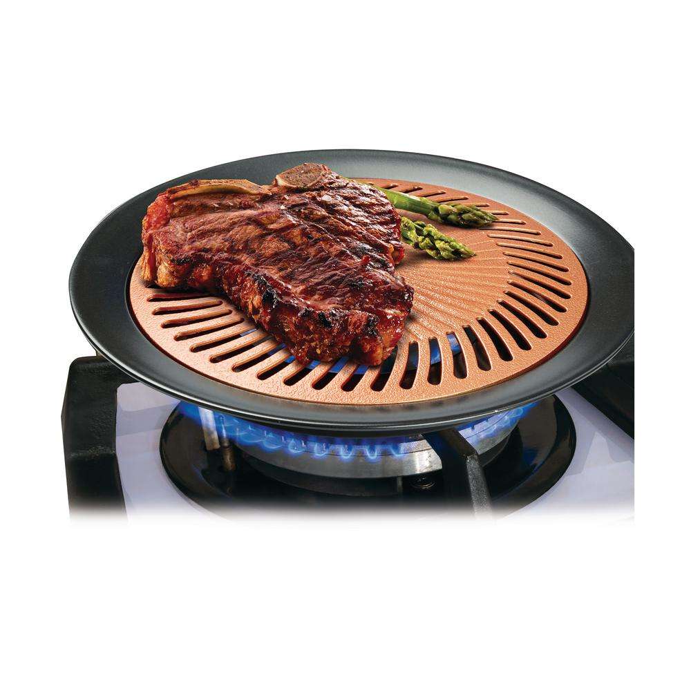 Nonstick Smokeless Indoor Stove Top Grill BBQ- Healthy Living