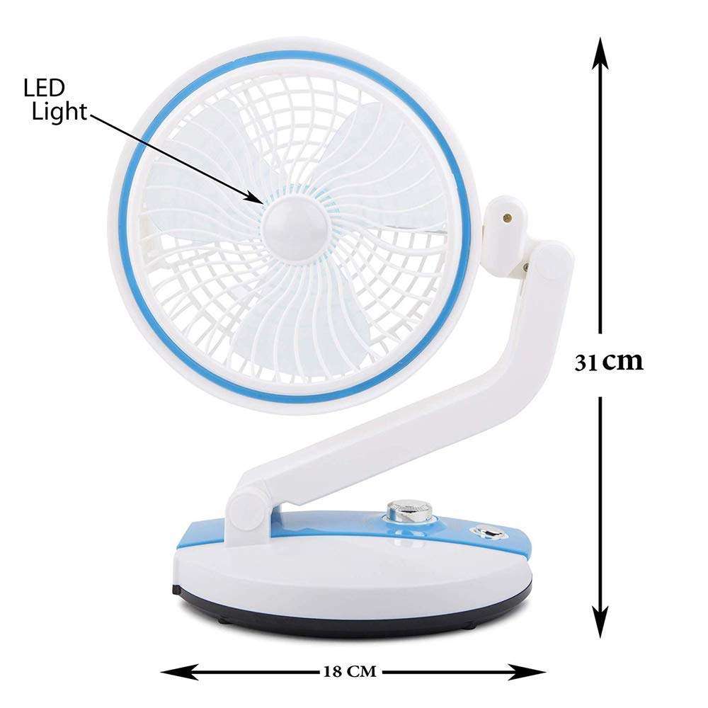 Folding Fan, Multifunction, Rechargeable with LED light, Multicolor