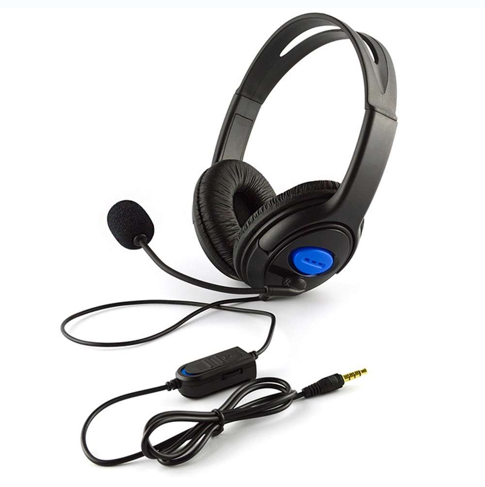 PS4 Compatible  Gaming Headset Wired Headphone with Microphone - Black