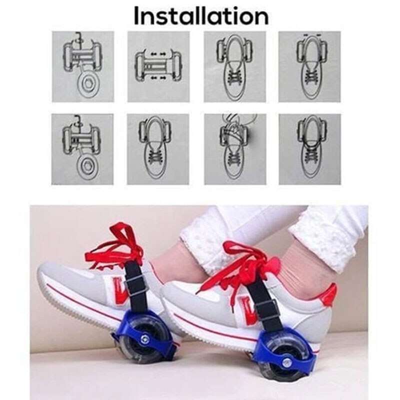 Adjustable Flashing Heel Roller Pulley Skates