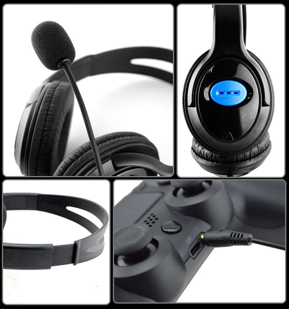 PS4 Compatible  Gaming Headset Wired Headphone with Microphone - Black