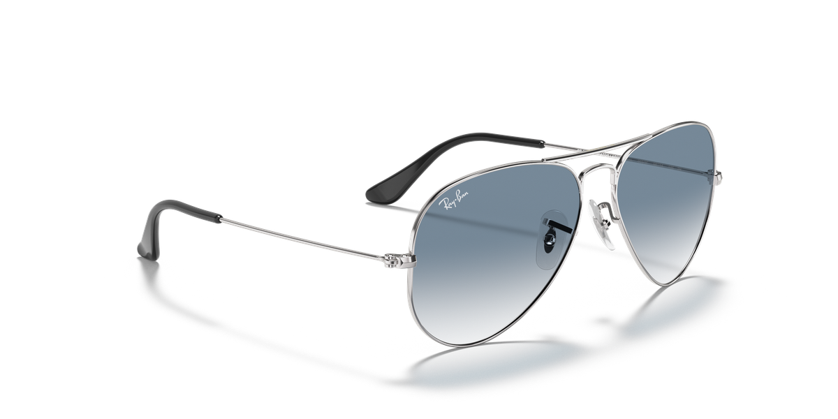Ray-Ban Aviator Large Metal Silver RB3025 Light Blue Gradient Sunglasses RayBan