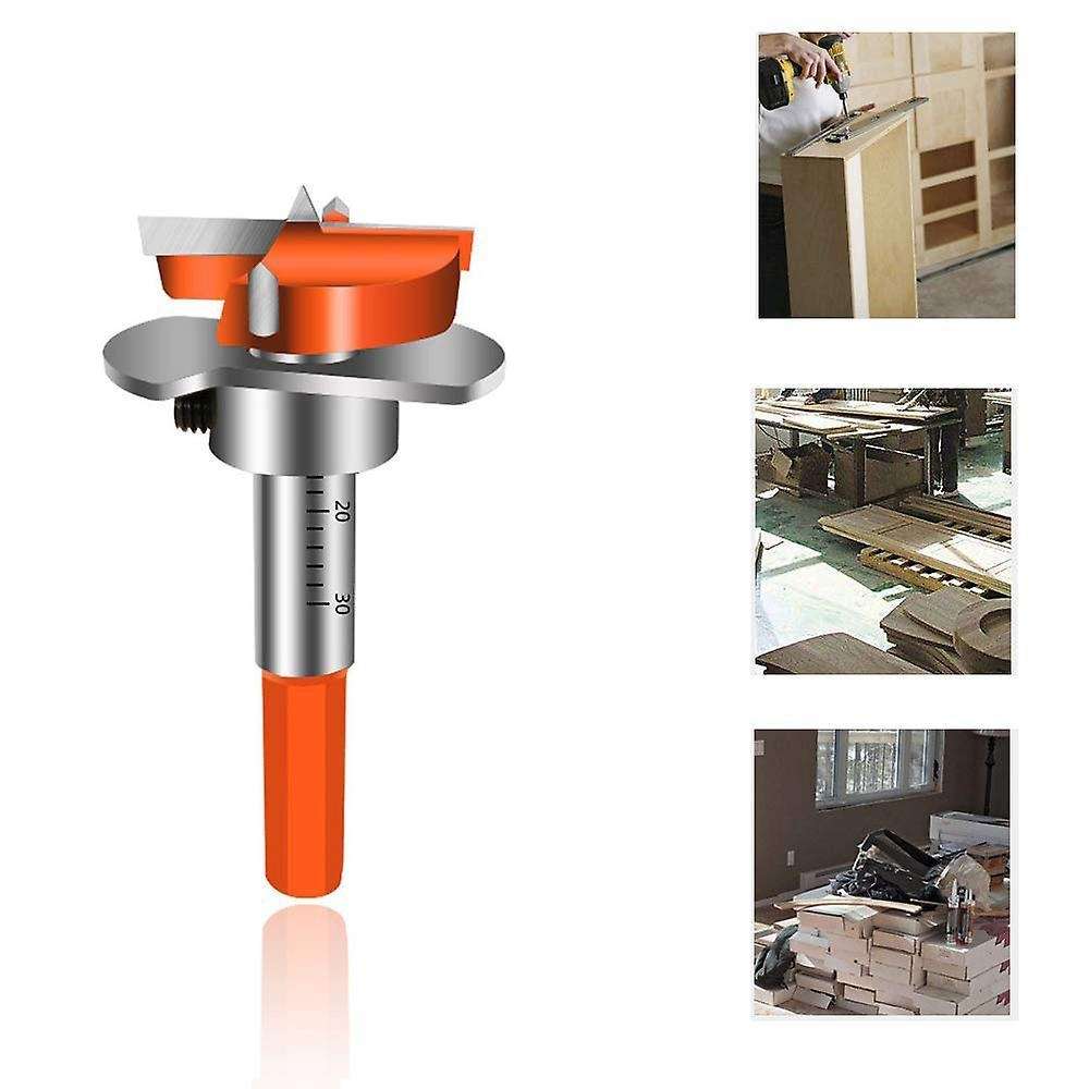 Hinge Jig Drill Guide Set, Hex Handle Adjustable 35mm Forstner Bit