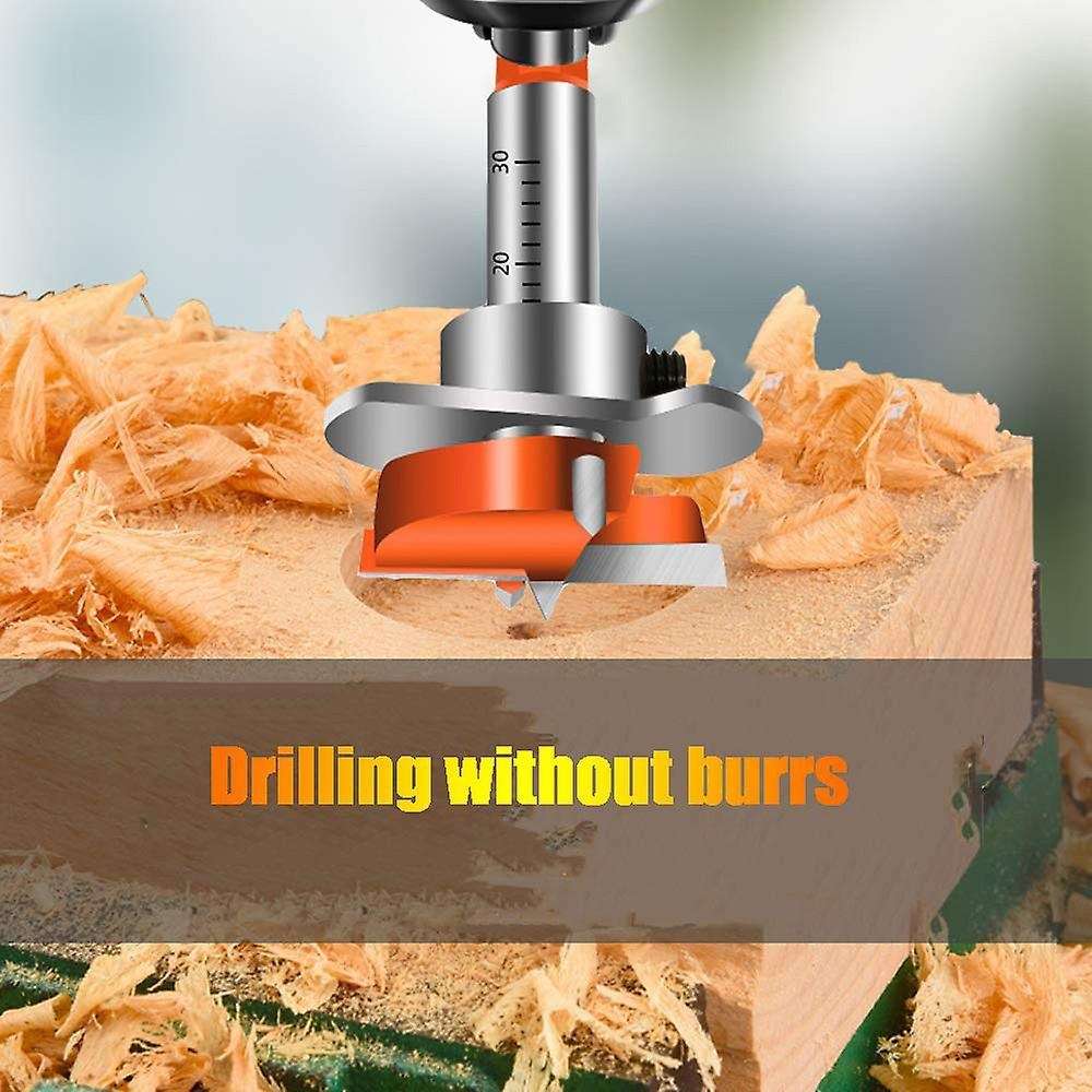 Hinge Jig Drill Guide Set, Hex Handle Adjustable 35mm Forstner Bit