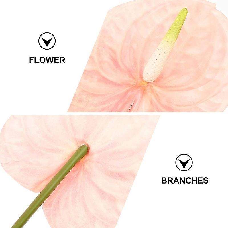 2pcs Artificial Anthurium Flowers for Home Decor Wedding Pink