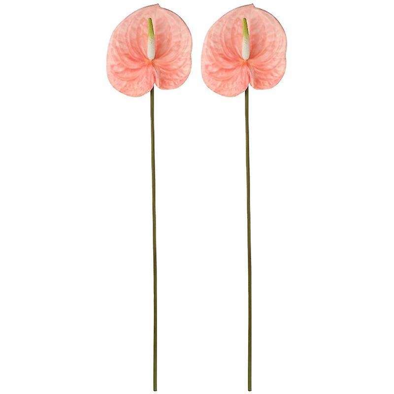 2pcs Artificial Anthurium Flowers for Home Decor Wedding Pink