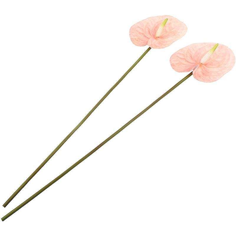 2pcs Artificial Anthurium Flowers for Home Decor Wedding Pink