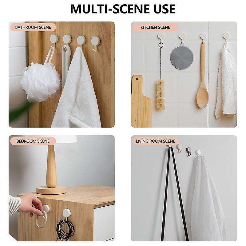 Small Adhesive Wall Hooks 6 Pack Damage-free Hanging Wall Hooks