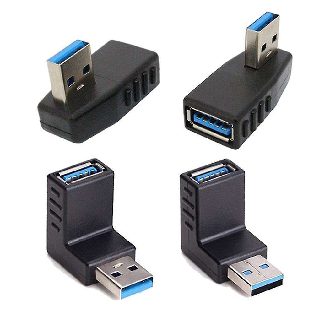 4pcs Usb 3.0 Adapter Couplers 90 Degree Male to Female Usb Connector