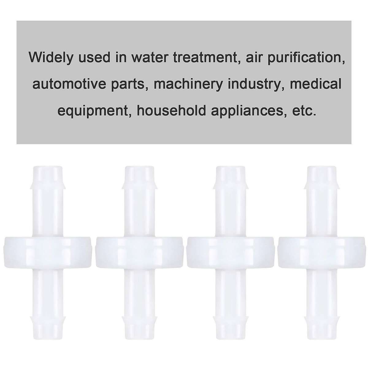4pcs Check Valve Pvdf for Fuel Gas Liquid Air 1/4 Inch 6 Mm