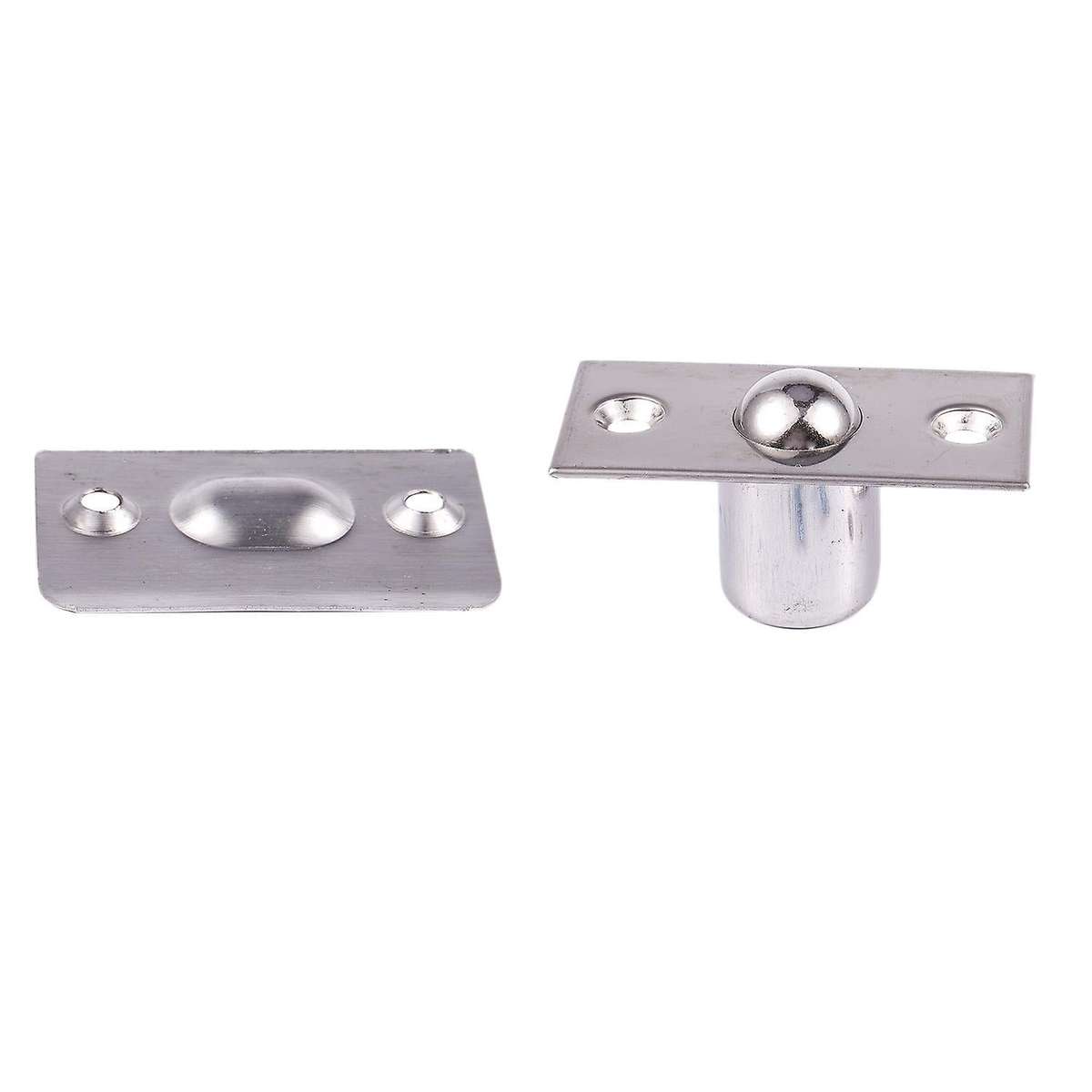 Strike Plate Closet Door Ball Catch Latch Catcher, Silver Tone