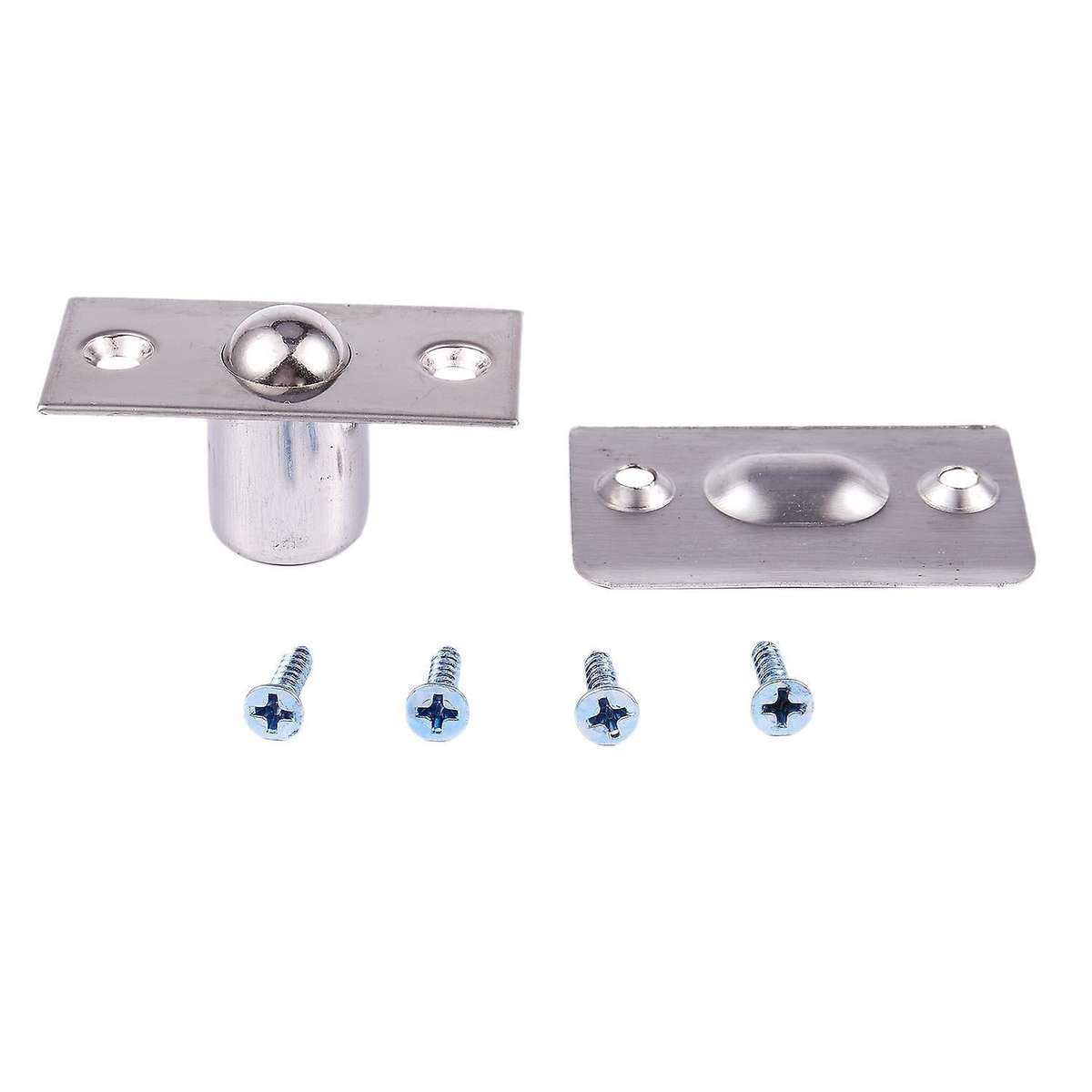 Strike Plate Closet Door Ball Catch Latch Catcher, Silver Tone