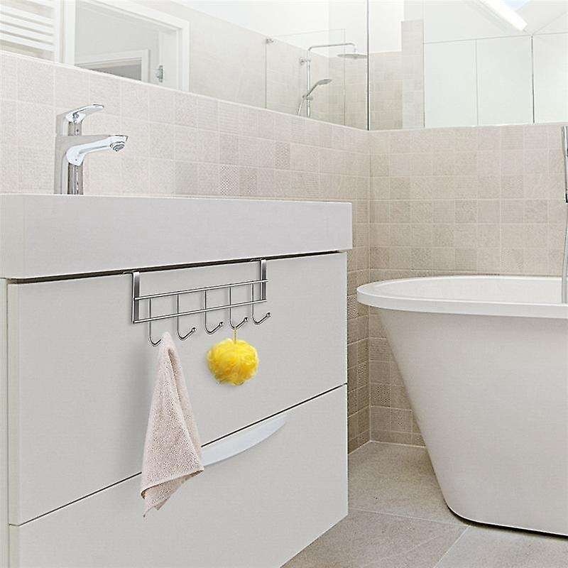 Over The Door 5 Hooks Organizer Rack Clothes Coat Hat Towel Hanger