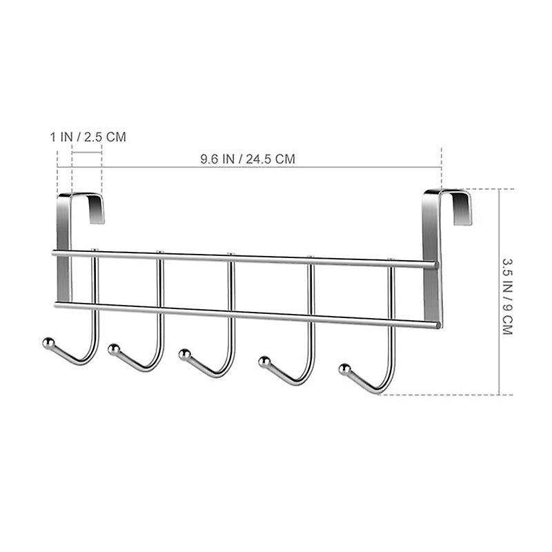 Over The Door 5 Hooks Organizer Rack Clothes Coat Hat Towel Hanger
