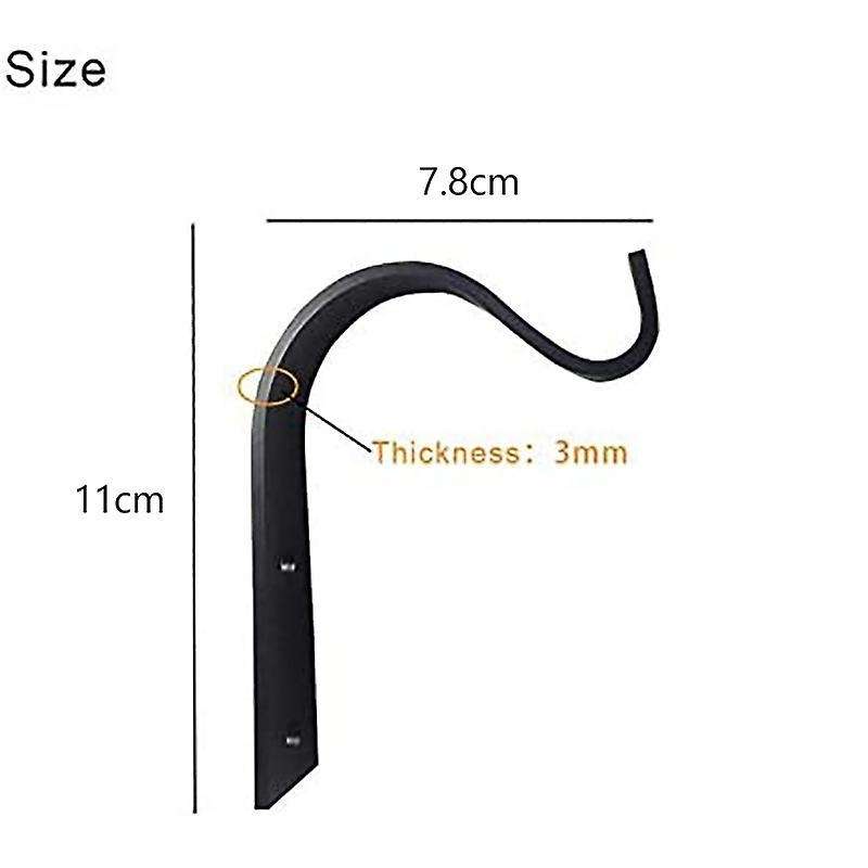 2 Sets Iron Wall Hooks for Lanterns, Outdoors, Gardens, Bird Feeders