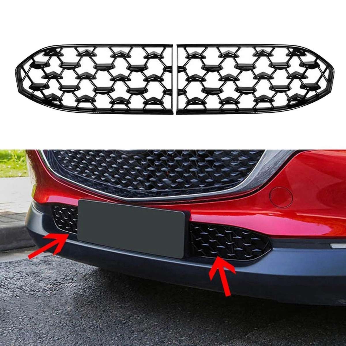 8x Bumper Grille Cover Decoration for Mazda Cx30 Cx-30 2020-2021