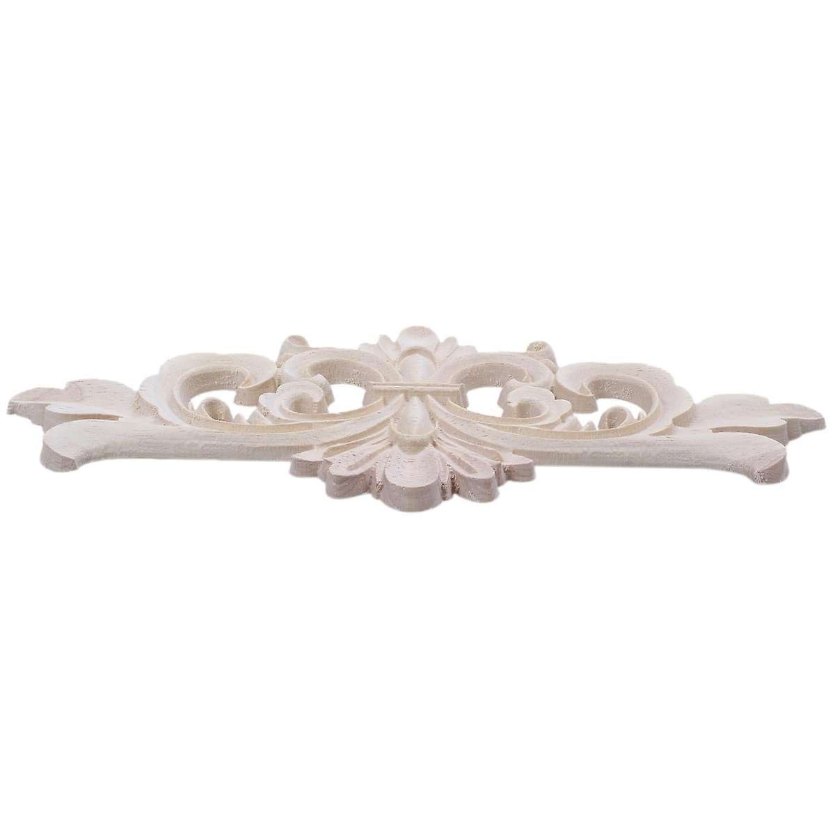 22*10 Cm Wood Carved Corner Onlay Applique Decor Unpainted