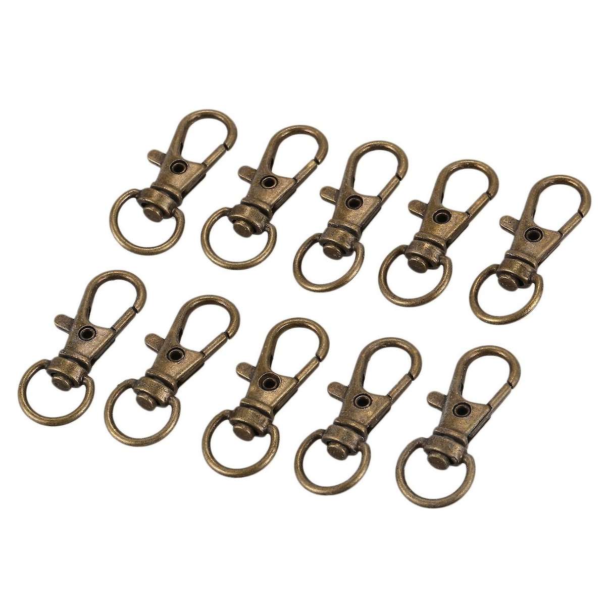 10pcs Metal Clasp Swivel Trigger Clips Snap Hooks Copper