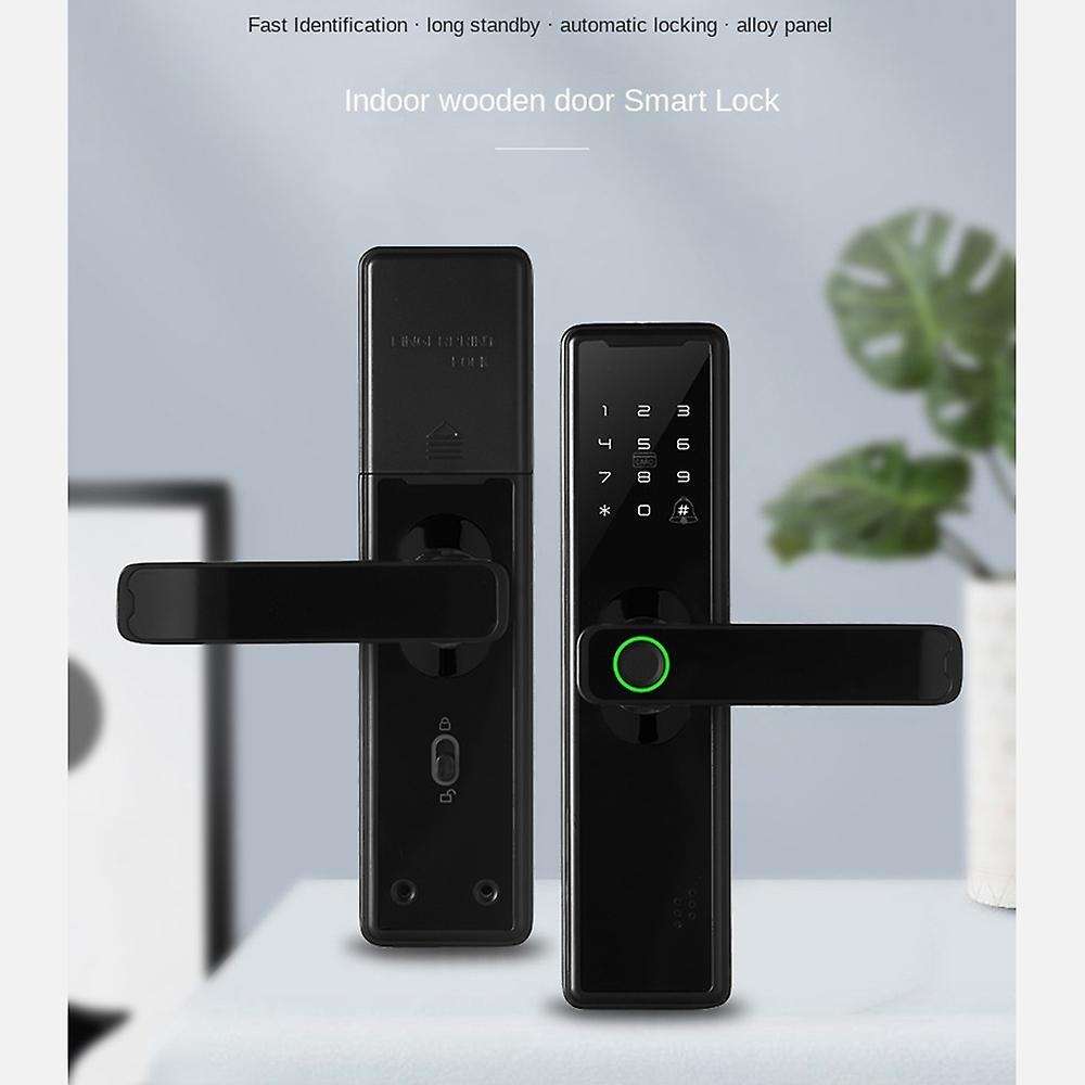 Intelligent Smart Wifi Password Electronic Door Lock Black