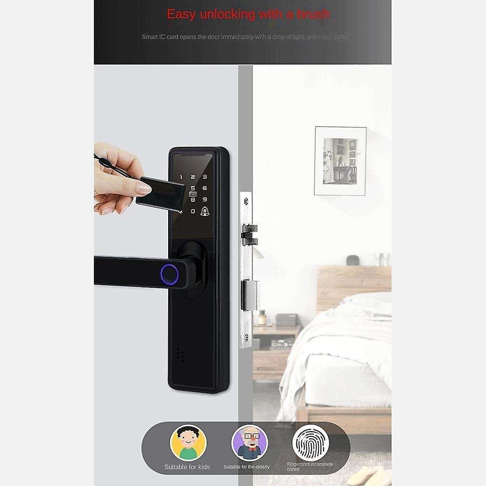 Intelligent Smart Wifi Password Electronic Door Lock Black