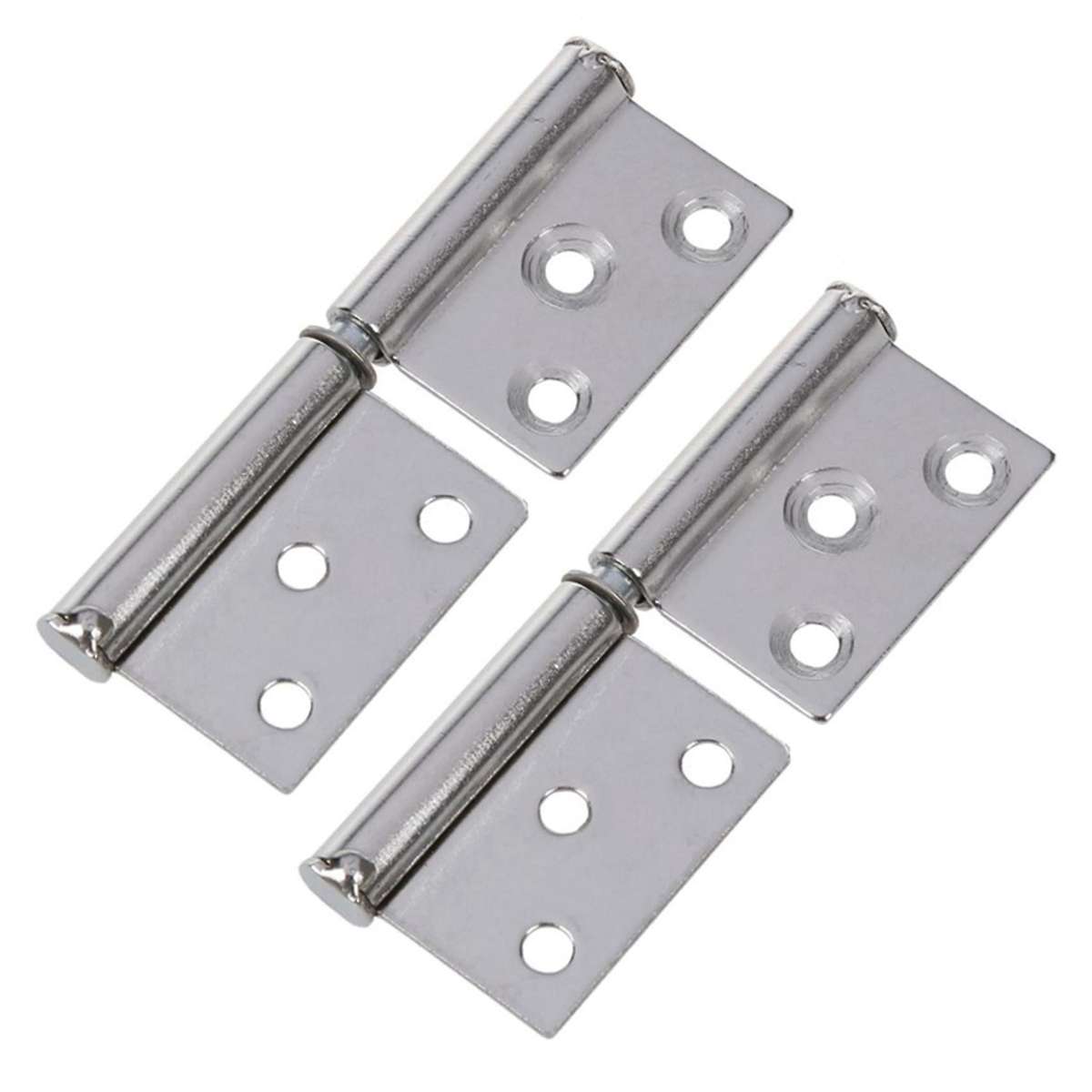 4 Stueck Silber Ton Edelstahl Fenster Flagge Tuer Scharniere 6,1 Cm