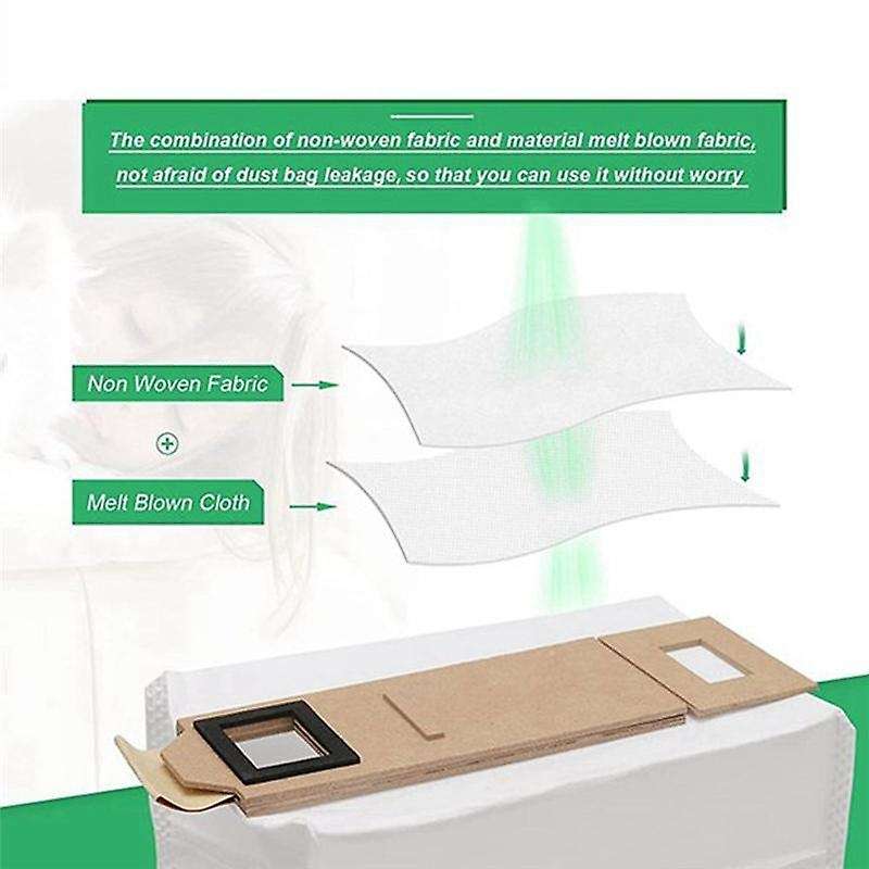 50 Pcs Dust Bags for Roborock S7 T7s T7s Plus Robotic Vacuum Cleaner
