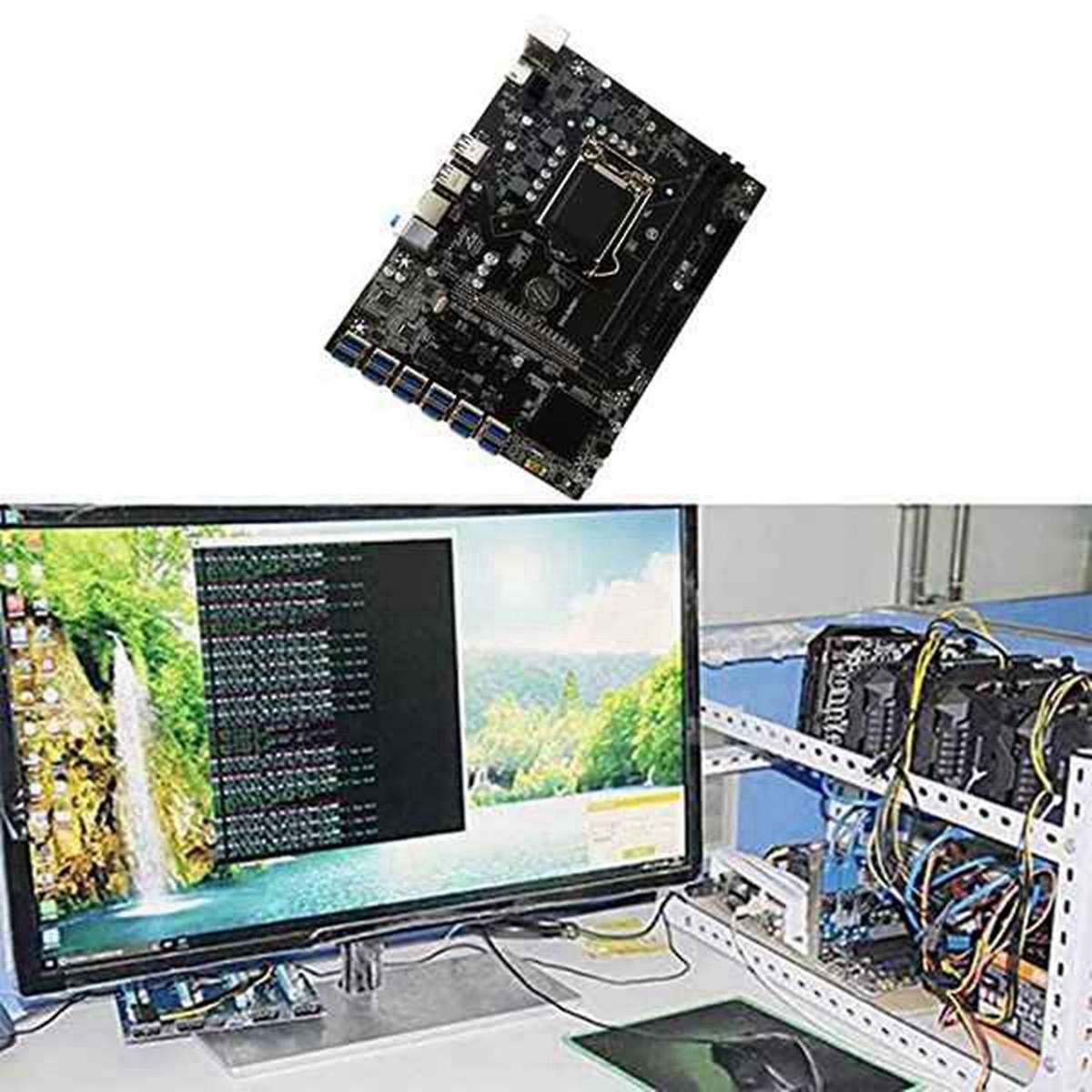 B250c Btc Mining Motherboard with 120g Ssd 12xpcie to Usb3.0