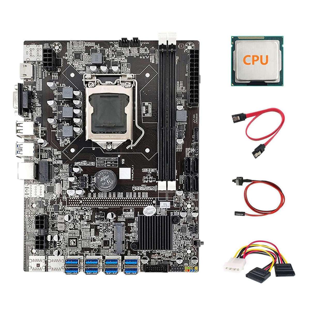 Motherboard 8xpcie to Usb+cpu+4pin to Sata Cable+cable+switch Cable