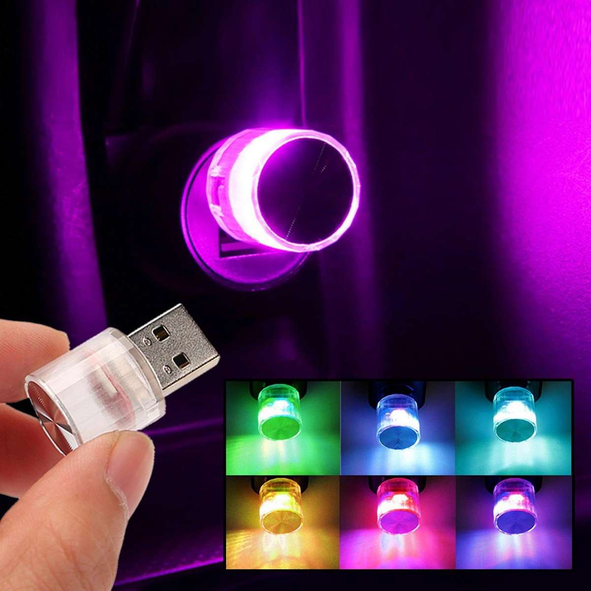 7 Color Mini Usb Light Led Modeling Car Rv Ambient Light Neon A