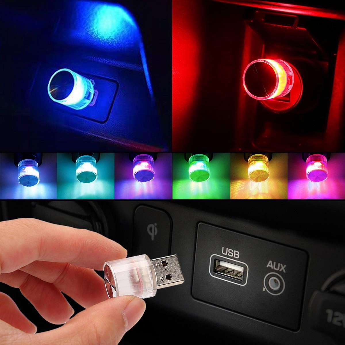 7 Color Mini Usb Light Led Modeling Car Rv Ambient Light Neon A