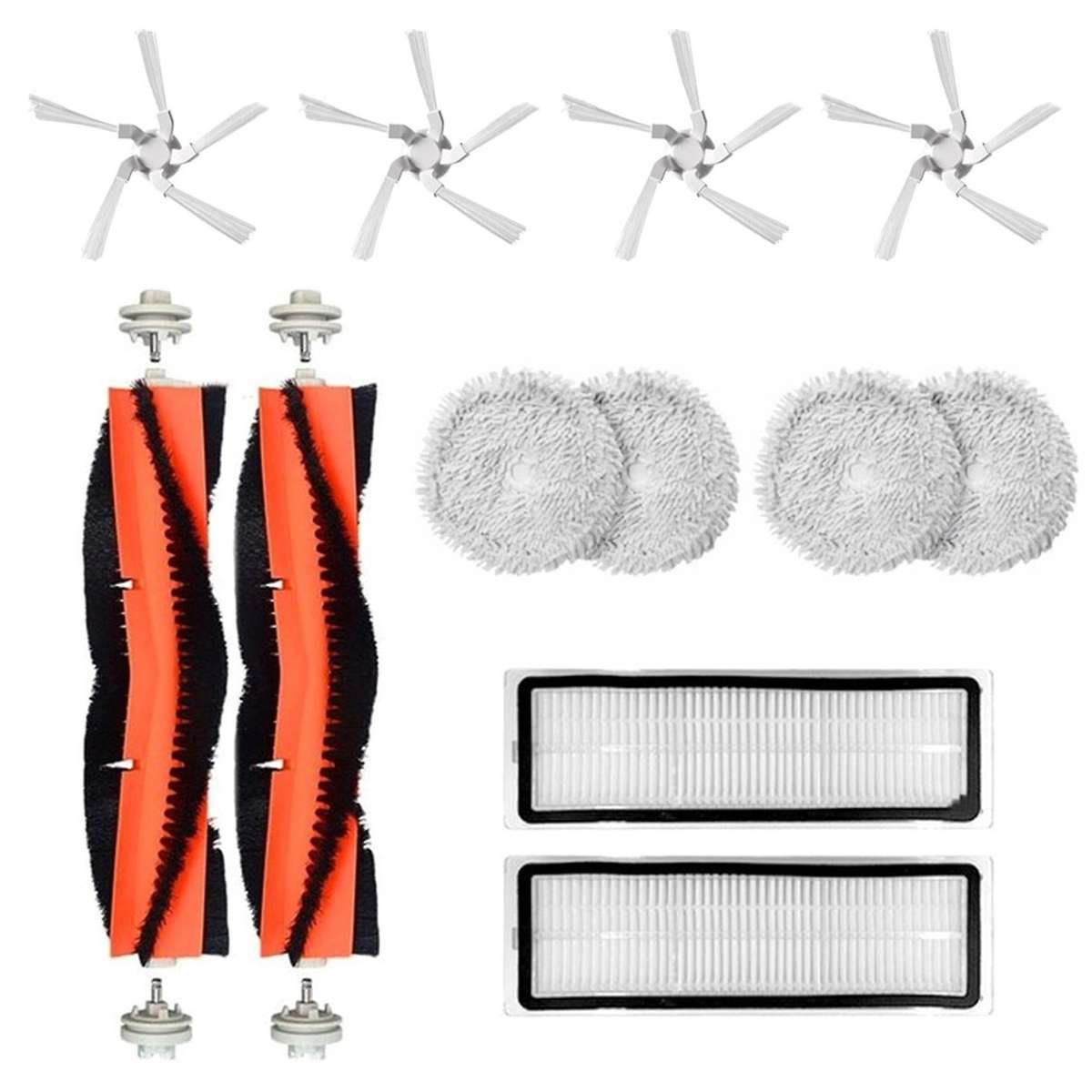 12pcs for Xiaomi W10 Main Side Brush Washable Hepa Filter Mop Cloth
