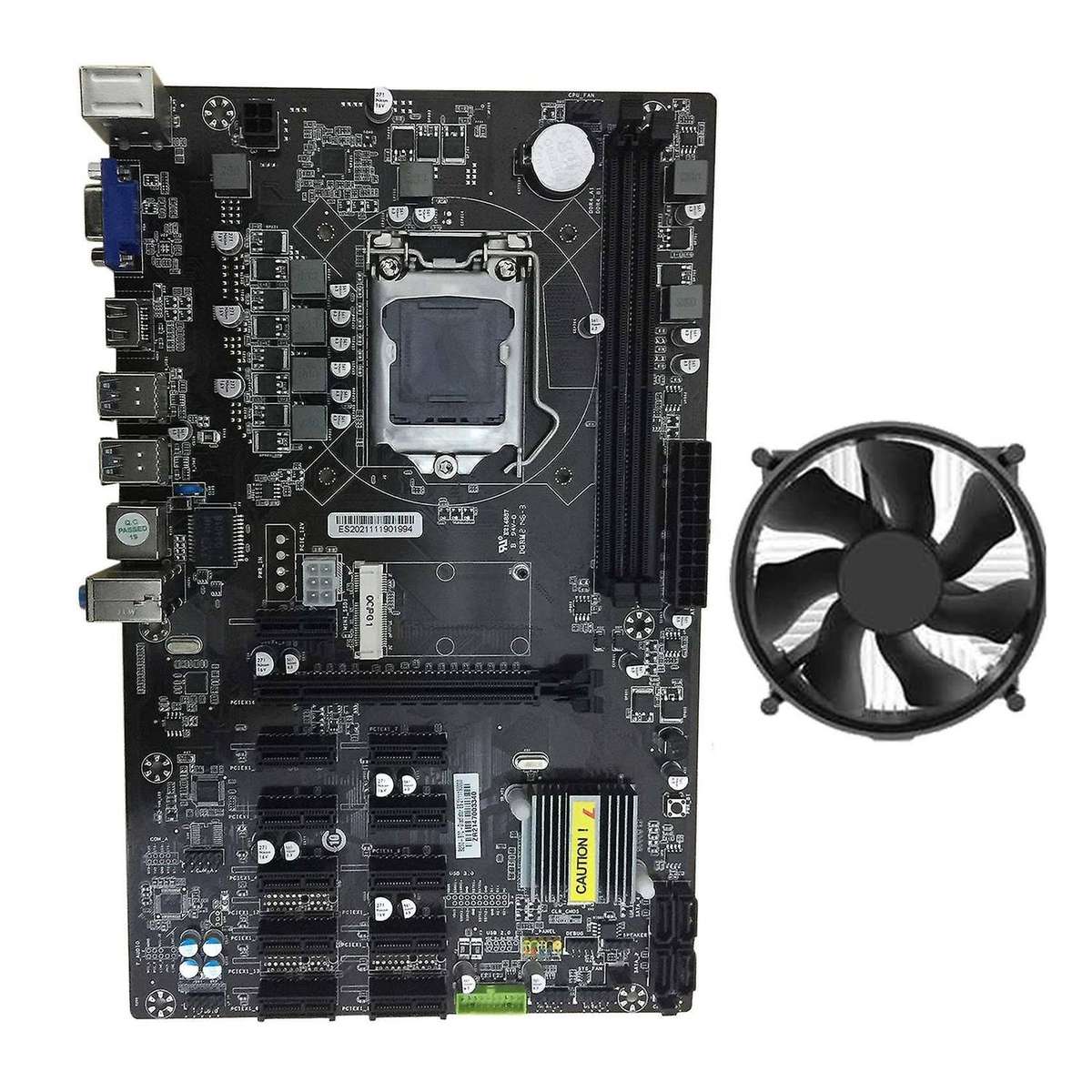 B250 Btc Mining Motherboard with Cpu Cooling Fan for Bitcoin Mining