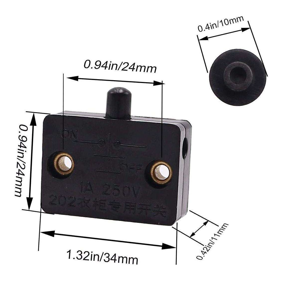 4 Pcs Cabinet Door Lamp Switch Applicable to 12v 24v 110v Black
