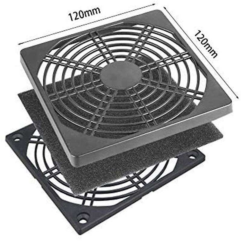 2 Pcs Abs Computer Ventilator Grill 120mm Fan Filter Fan Mesh Cover