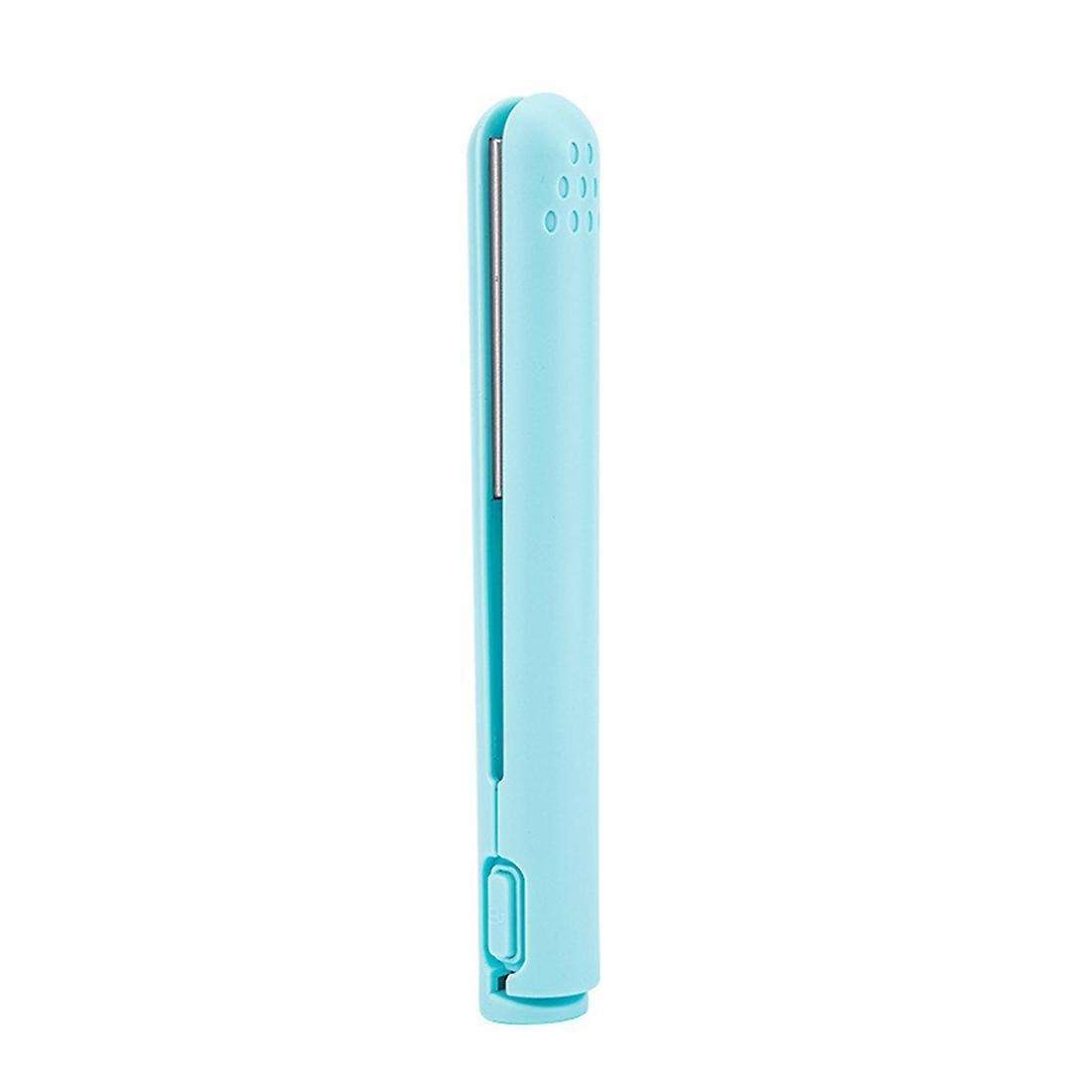 Mini Hair Straightener for Straight and Curling for Students Blue