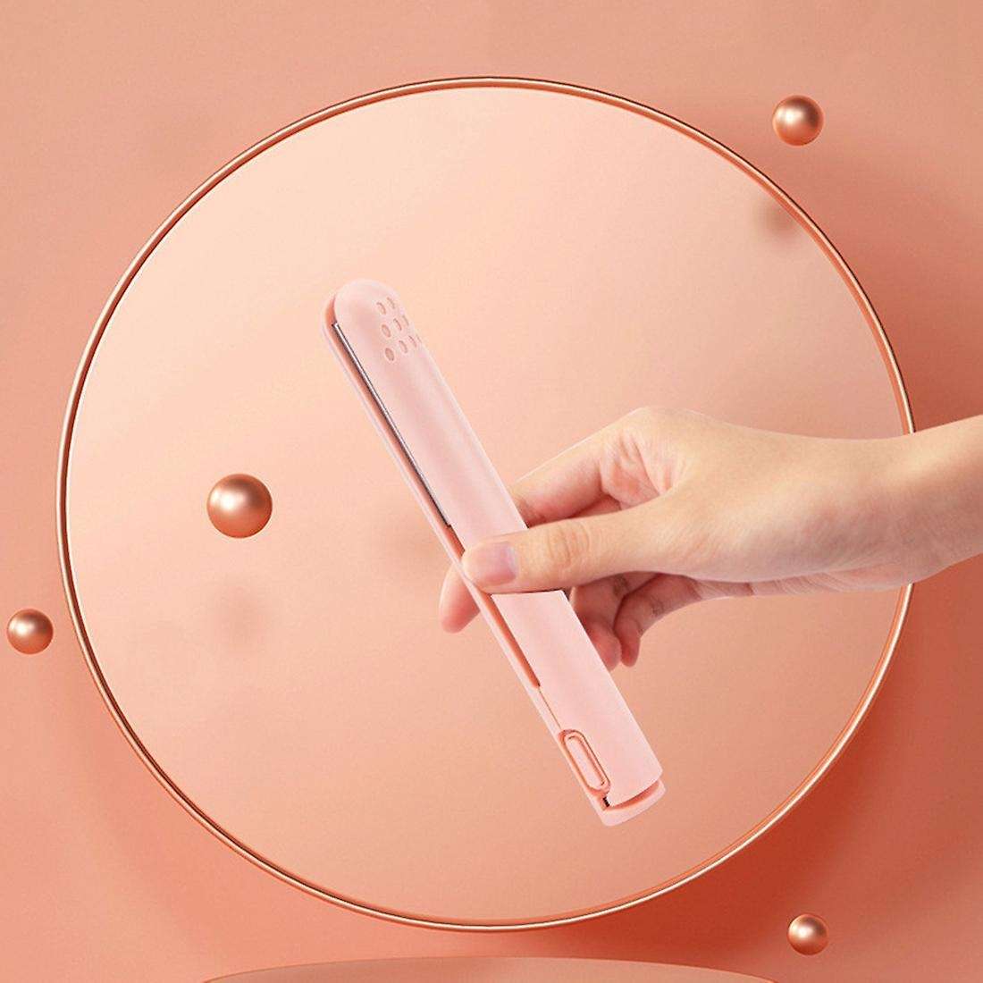 Mini Hair Straightener for Straight and Curling for Students Blue