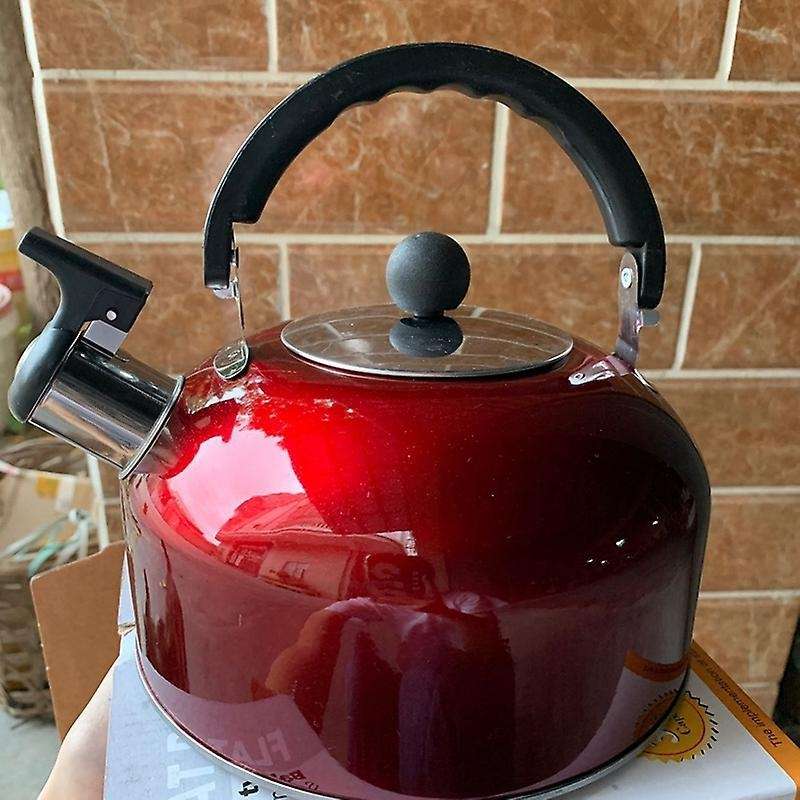 Home Whistling Kettle for Gas Stove 3l Stainless Steel Bottle(red)