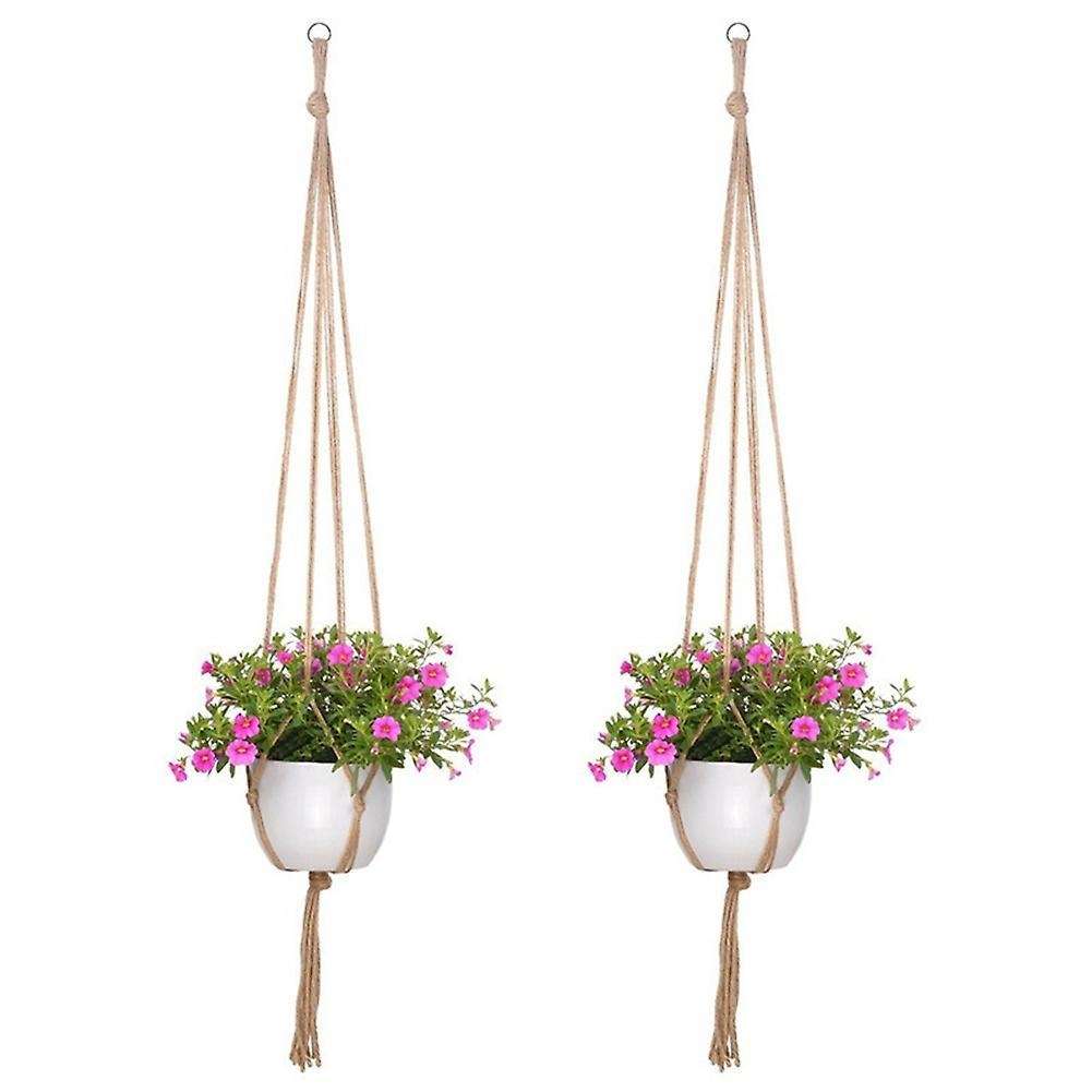 4pcs Hemp Rope Plant Holders Hanging Decor Home Garden Supplies