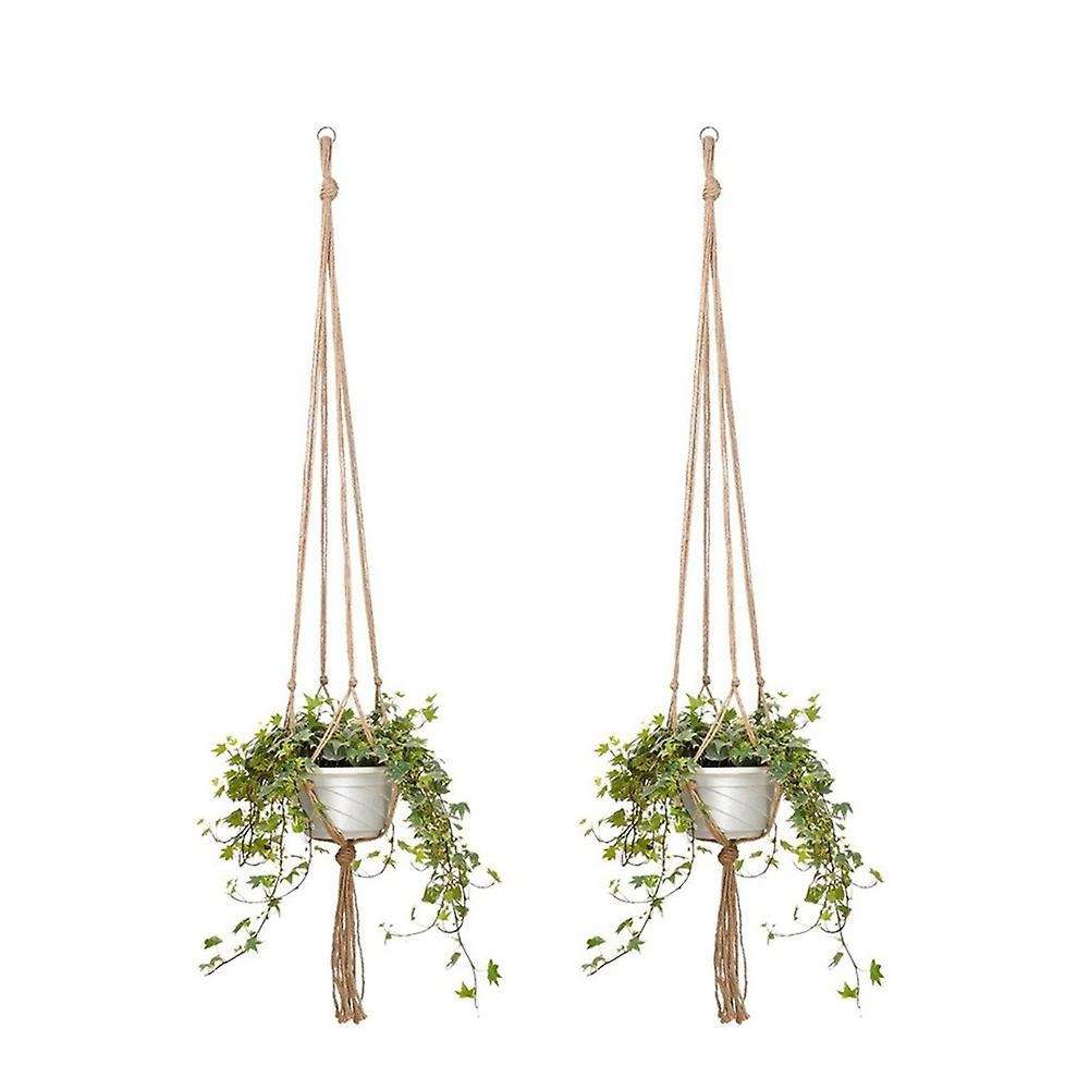 4pcs Hemp Rope Plant Holders Hanging Decor Home Garden Supplies