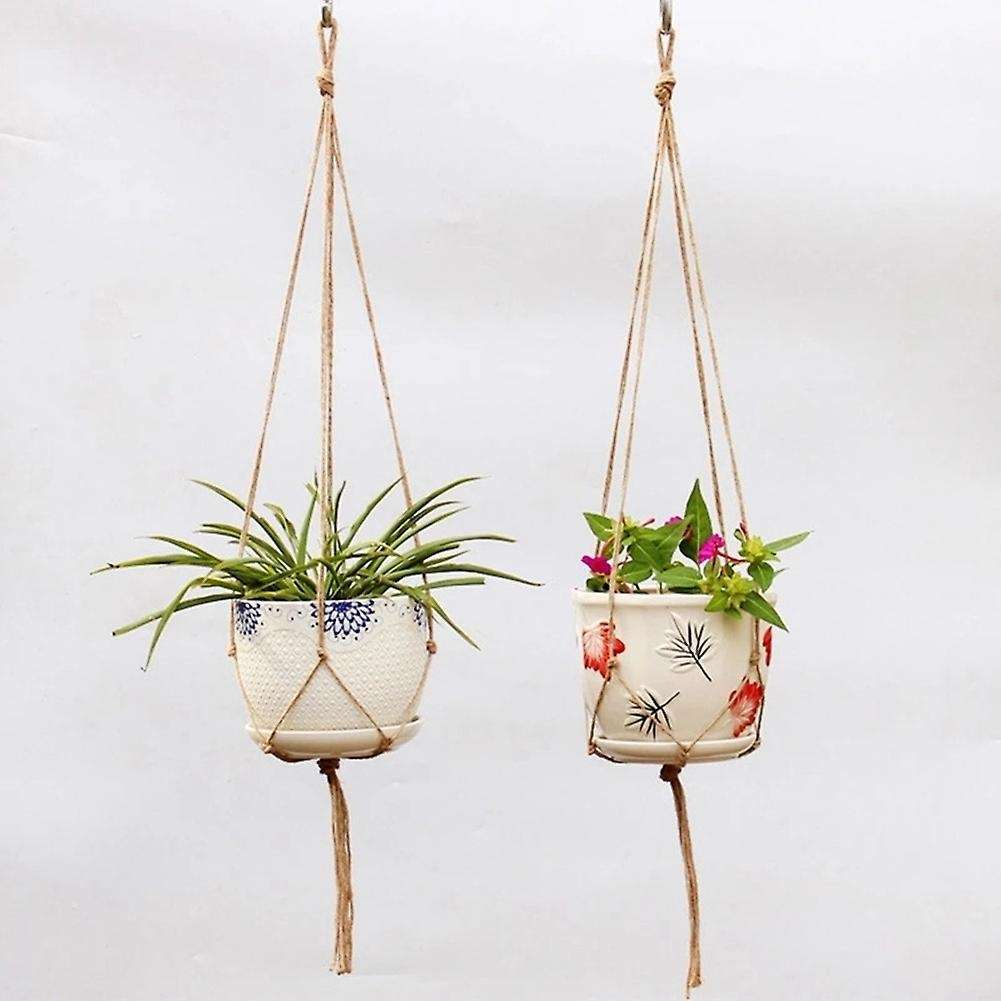 4pcs Hemp Rope Plant Holders Hanging Decor Home Garden Supplies