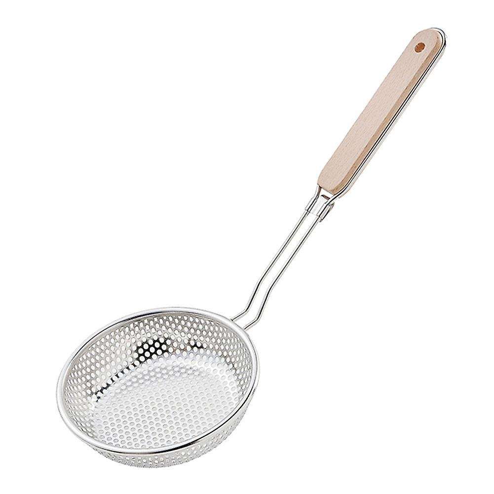 Stainless Steel Heavy-duty Wooden Handle Deep-fried Filter Colander B
