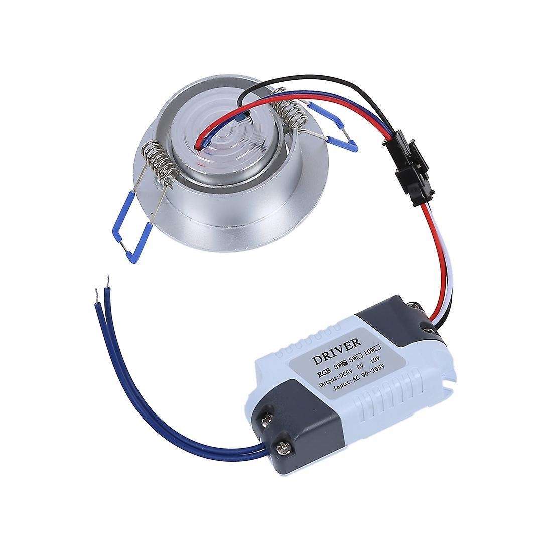 3w Rgb Led Ceiling Light Bulb Fixture Lamp + Driver + 24 Key 16 Color Remote