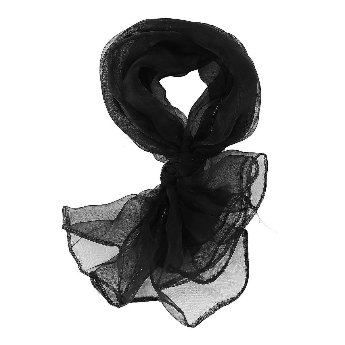Plain Chiffon Neck Scarf Head Scarves 70 Cm X 70cm (orange)