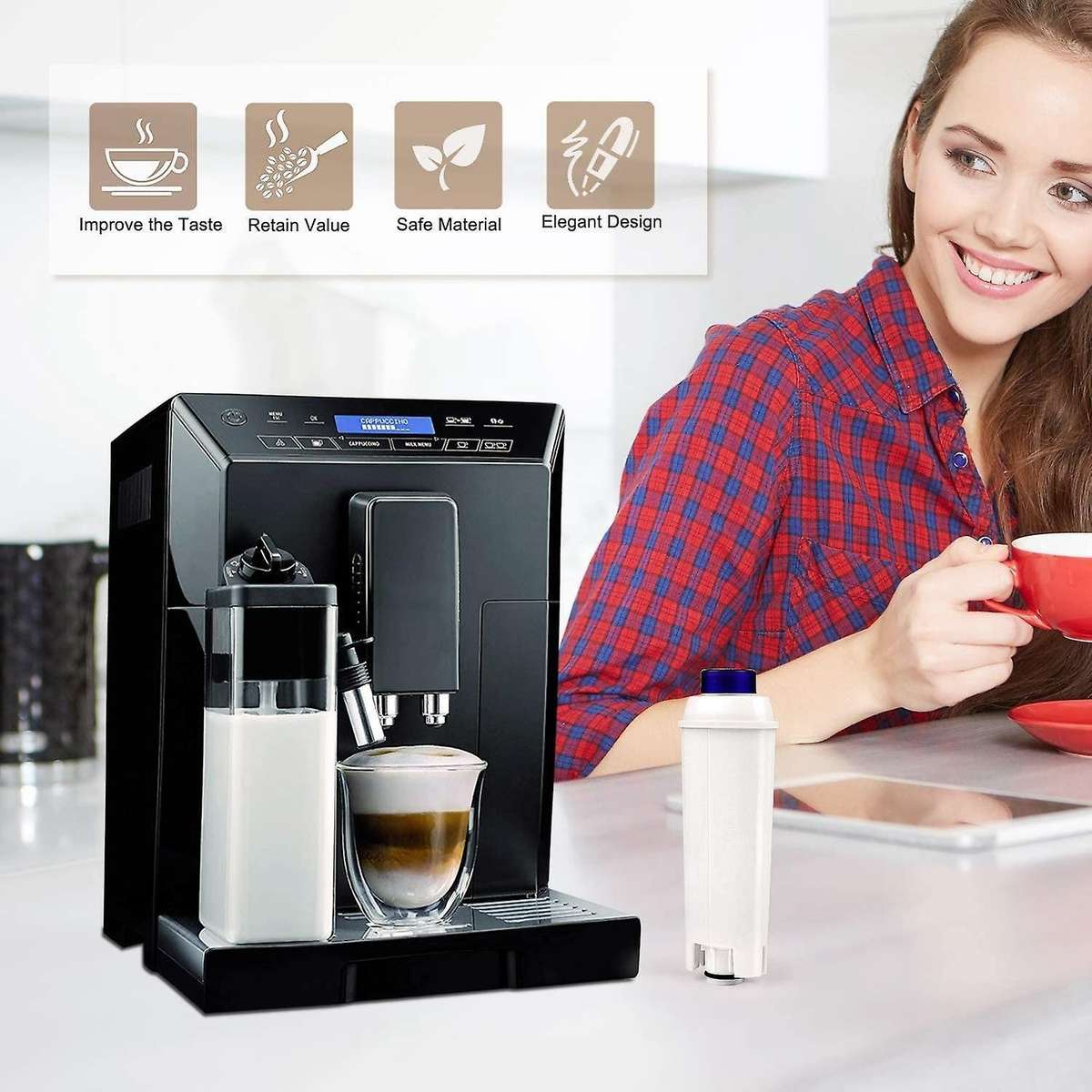 12 Pack Coffee Machine Water Filter for Delonghi Dlsc002 Filter