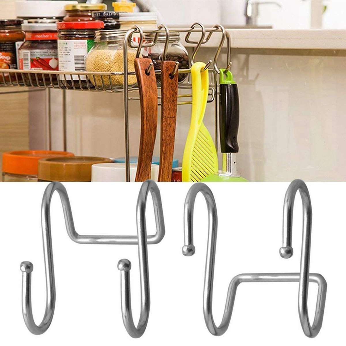 Premium 6 Pack Dual S Shaped Hooks Stainless Steel Hanger (6 Pack)