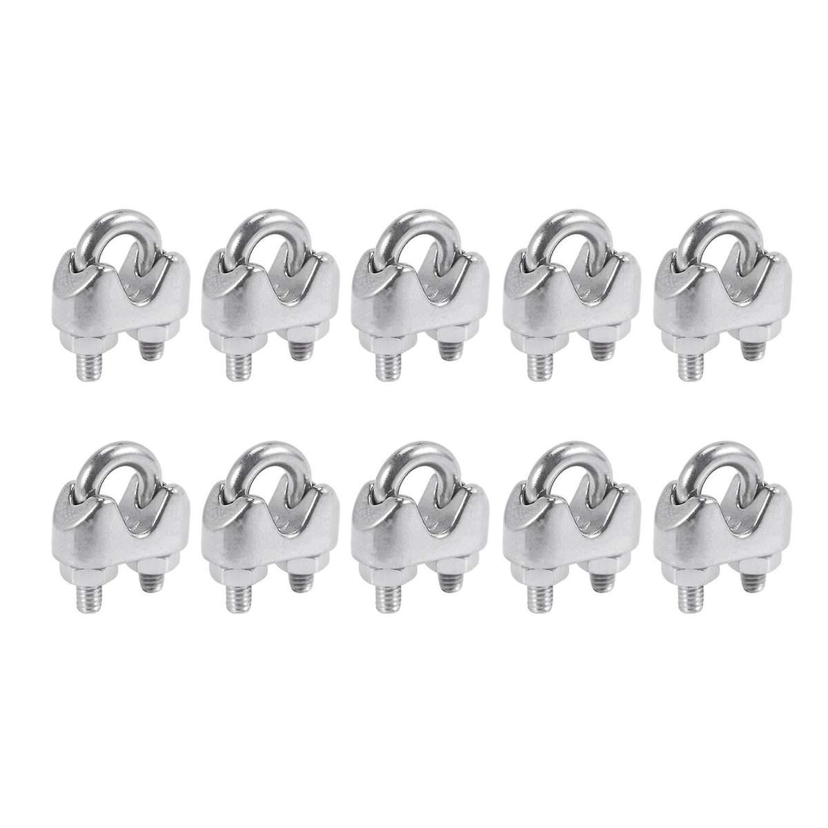 M4 304 Stainless Steel U-shape Bolt Saddle Clamps Cable 10pcs