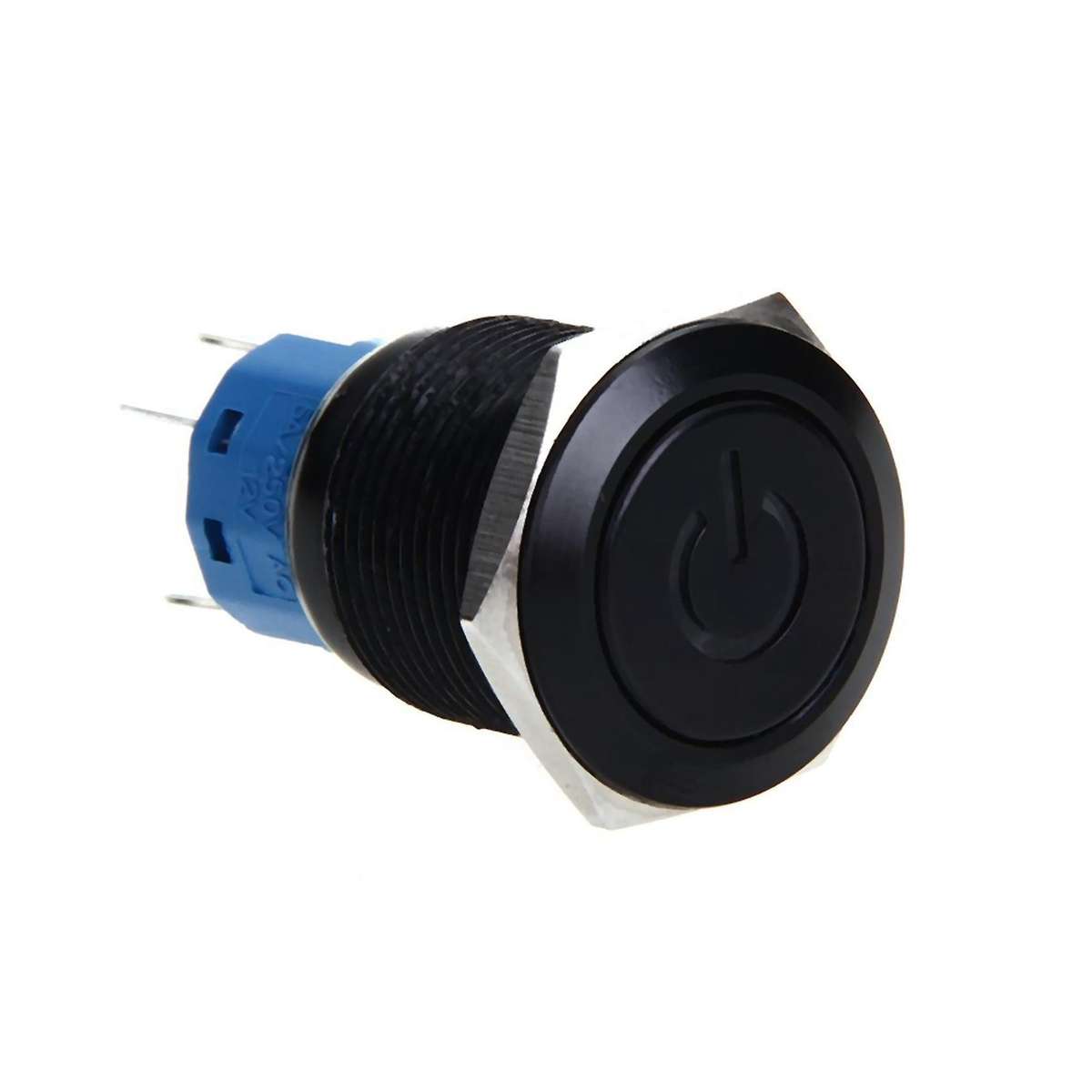 Led Push Button Push Button Switch 12v 19mm Self-locking Switch Black