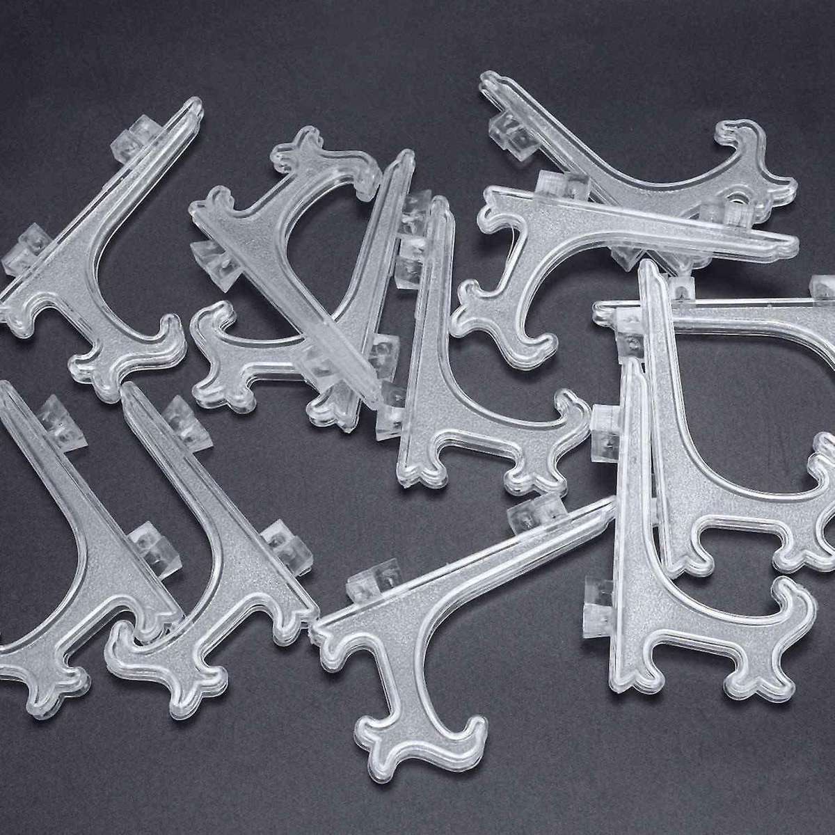 12pcs 3 Inch Easels Or Plate Holders Dinner Plate (transparent)